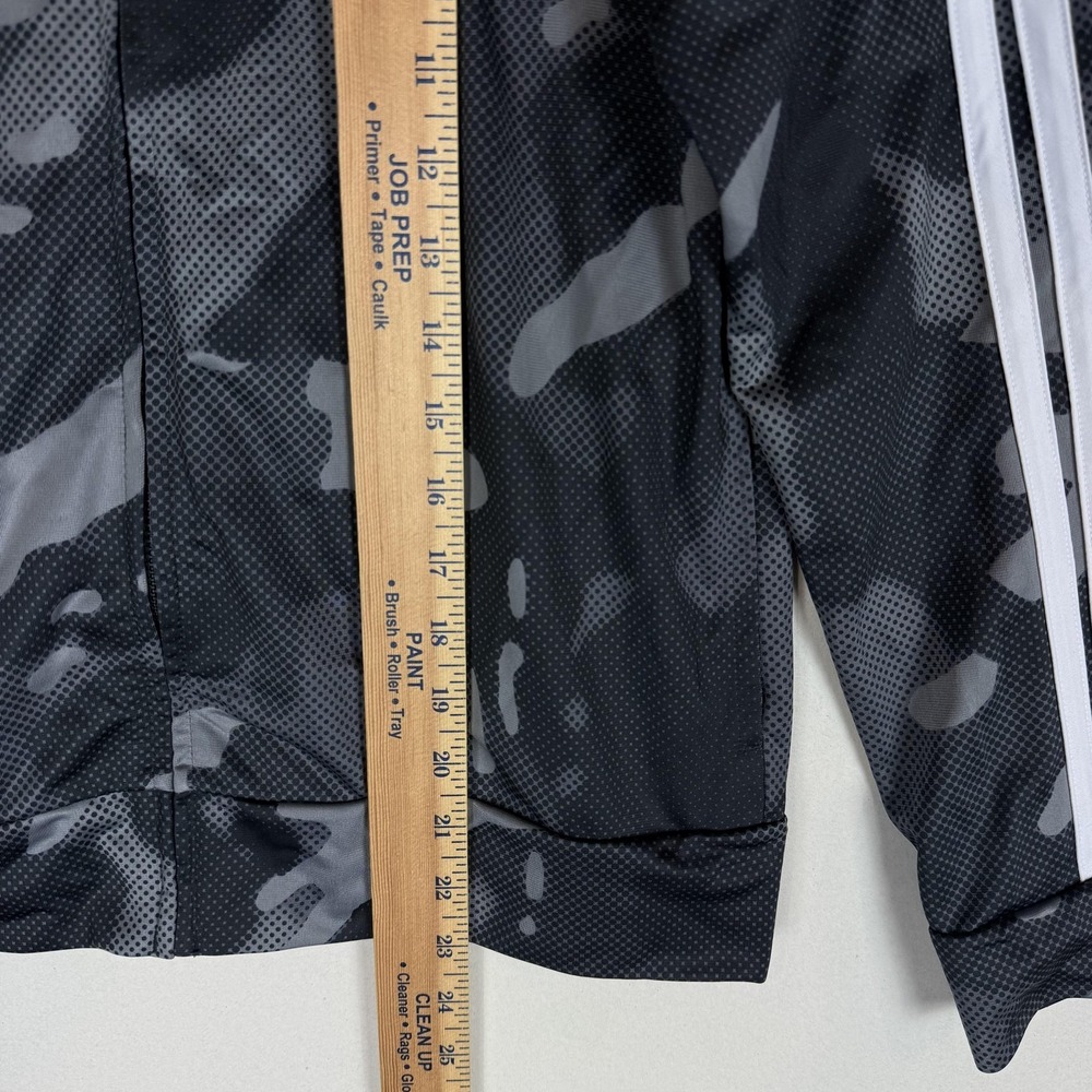 Adidas Jacket Kids 14/16 Black Camo Track Full Zip 3 Stripe Athletic Training - Picture 8 of 11